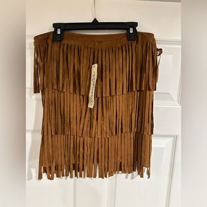 Western Fringe Brown Skirt - Wrangler